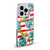 Haley Bush Floral Painting Blue Rose Red Stripe Soft Gel Case for Apple iPhone 15