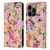 Ninola Flower Patterns Wild Grasses Pink Leather Book Wallet Case Cover For Apple iPhone 14 Pro