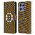 NHL Boston Bruins Net Pattern Leather Book Wallet Case Cover For Motorola Edge 50 Pro