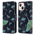 Episodic Drawing Moth Patterns Green Leather Book Wallet Case Cover For Apple iPhone 13 Mini
