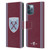 West Ham United FC 2024/25 Crest Kit Home Leather Book Wallet Case Cover For Apple iPhone 12 Pro Max