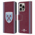 West Ham United FC 2024/25 Crest Kit Home Leather Book Wallet Case Cover For Apple iPhone 16 Pro