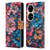 Nature Magick Paint Blobs Elegant Leather Book Wallet Case Cover For Huawei P50 Pro