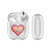 Monika Strigel Heart In Heart Orange Clear Hard Crystal Cover for Apple AirPods 1 1st Gen / 2 2nd Gen Charging Case