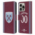 Custom Customised Personalised West Ham United FC 2024/25 Kit Home Leather Book Wallet Case Cover For Apple iPhone 16 Pro