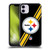 NFL Pittsburgh Steelers Logo Stripes Soft Gel Case for Apple iPhone 11