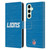 NFL Detroit Lions Logo Distressed Look Leather Book Wallet Case Cover For Samsung Galaxy S25+
