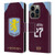 Aston Villa Football Club 2025/26 Players Home Kit Morgan Rogers Leather Book Wallet Case Cover For Apple iPhone 14 Pro