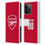 Custom Customised Personalised Arsenal FC 2025/26 Kit Home Leather Book Wallet Case Cover For Apple iPhone 15 Pro