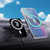 Juventus Football Club Logo Icon Plain Magnetic Car Phone Mount with Wireless Charger - Black MagSafe iPhone and Android Qi Devices