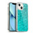 PLdesign Sparkle Prints Aqua Blue Soft Gel Case for Apple iPhone 13