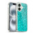 PLdesign Sparkle Prints Aqua Blue Soft Gel Case for Apple iPhone 16 & MagSafe
