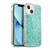 Micklyn Le Feuvre Floral Patterns Mint Green And Grey Soft Gel Case for Apple iPhone 13