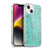 Micklyn Le Feuvre Floral Patterns Mint Green And Grey Soft Gel Case for Apple iPhone 14 Plus & MagSafe