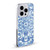 Micklyn Le Feuvre Floral Patterns Denim Blues Soft Gel Case for Apple iPhone 14 Pro & MagSafe