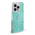 Micklyn Le Feuvre Floral Patterns Mint Green And Grey Soft Gel Case for Apple iPhone 15 Pro Max & MagSafe