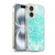Micklyn Le Feuvre Floral Patterns Mint Green And Aqua Soft Gel Case for Apple iPhone 16 & MagSafe