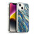 LebensArt Geo Liquid Marble Shimmer Blue Soft Gel Case for Apple iPhone 14