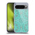 Micklyn Le Feuvre Floral Patterns Mint Green And Grey Soft Gel Case for Google Pixel 9 Pro XL