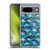Micklyn Le Feuvre Flora And Fauna Patchwork Manta Rays in Blue Soft Gel Case for Google Pixel 8