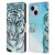 Aimee Stewart Animals White Tiger Leather Book Wallet Case Cover For Apple iPhone 14 Plus