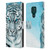 Aimee Stewart Animals White Tiger Leather Book Wallet Case Cover For Motorola Moto G9 Play