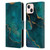 LebensArt Mineral Marble Glam Turquoise Leather Book Wallet Case Cover For Apple iPhone 13
