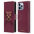 West Ham United FC Hammer Marque Kit Gradient Leather Book Wallet Case Cover For Apple iPhone 13 Pro Max