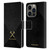 West Ham United FC Hammer Marque Kit Black & Gold Leather Book Wallet Case Cover For Apple iPhone 14 Pro