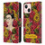 Frida Kahlo Red Florals Portrait Pattern Leather Book Wallet Case Cover For Apple iPhone 13 Mini