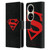 Superman DC Comics Logos Black And Red Leather Book Wallet Case Cover For Huawei P50 Pro