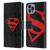 Superman DC Comics Logos Black And Red Leather Book Wallet Case Cover For Apple iPhone 14