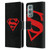 Superman DC Comics Logos Black And Red Leather Book Wallet Case Cover For OnePlus 9