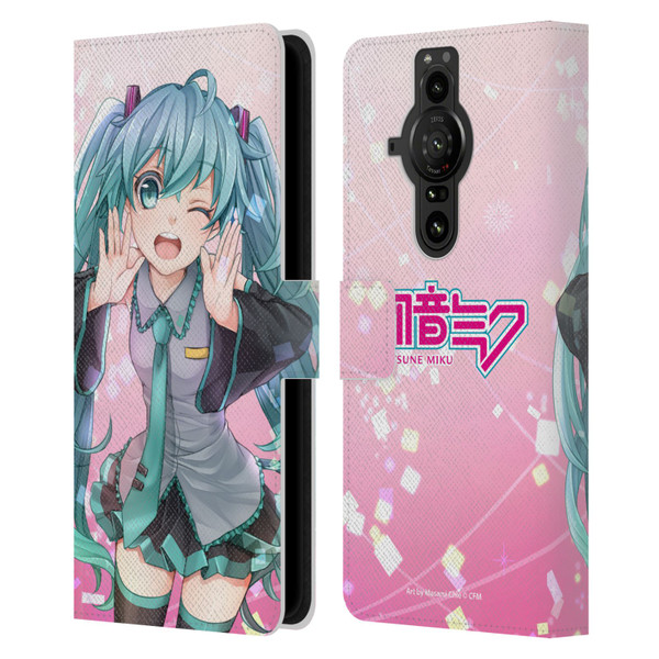 Hatsune Miku Graphics Wink Leather Book Wallet Case Cover For Sony Xperia Pro-I