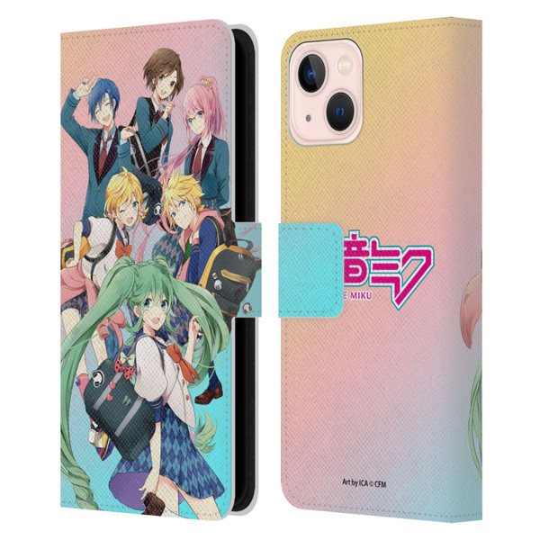 Hatsune Miku Virtual Singers High School Leather Book Wallet Case Cover For Apple iPhone 13