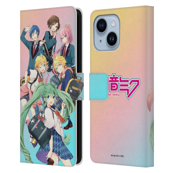 Hatsune Miku Virtual Singers High School Leather Book Wallet Case Cover For Apple iPhone 14 Plus