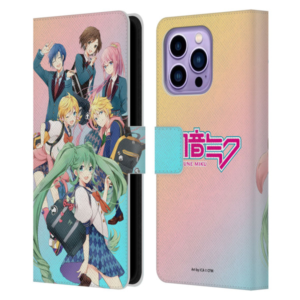 Hatsune Miku Virtual Singers High School Leather Book Wallet Case Cover For Apple iPhone 14 Pro Max