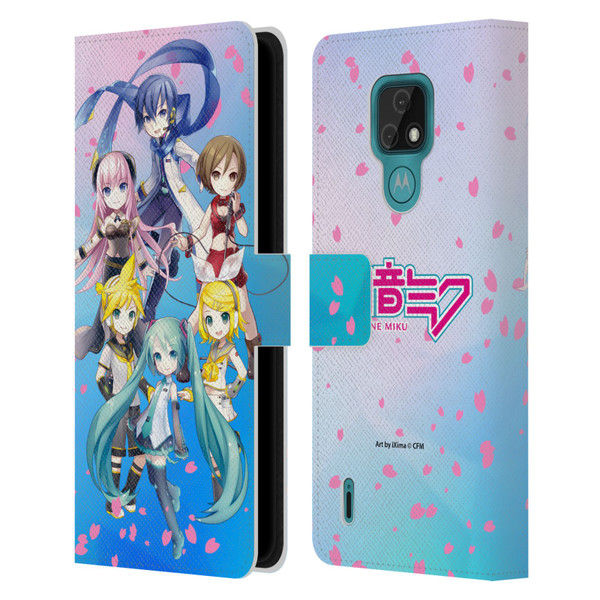 Hatsune Miku Virtual Singers Sakura Leather Book Wallet Case Cover For Motorola Moto E7