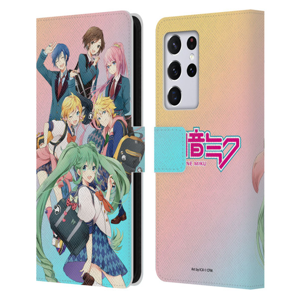 Hatsune Miku Virtual Singers High School Leather Book Wallet Case Cover For Samsung Galaxy S21 Ultra 5G