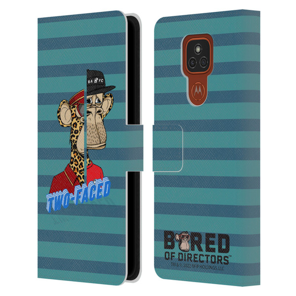 Bored of Directors Key Art Two-Faced Leather Book Wallet Case Cover For Motorola Moto E7 Plus