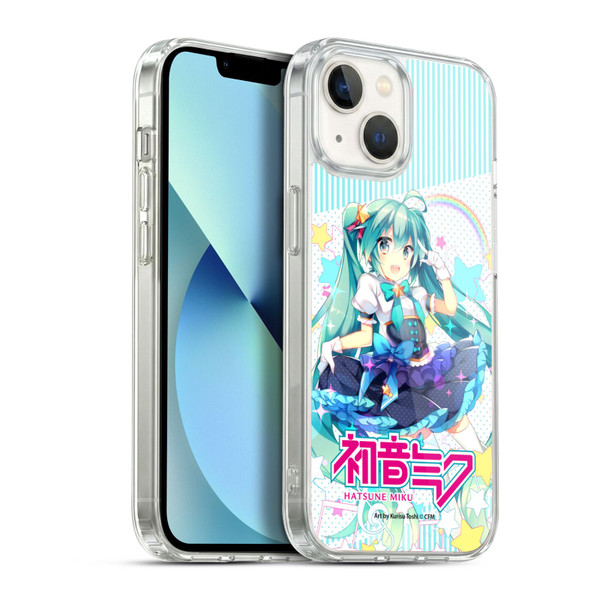 Hatsune Miku Graphics Stars And Rainbow Soft Gel Case for Apple iPhone 13