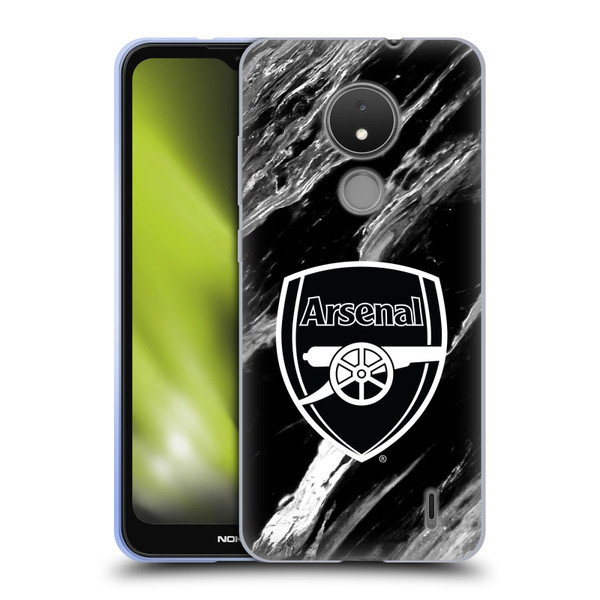 Arsenal FC Crest Patterns Marble Soft Gel Case for Nokia C21