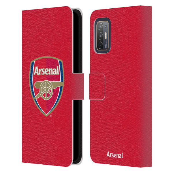 Arsenal FC Crest 2 Full Colour Red Leather Book Wallet Case Cover For HTC Desire 21 Pro 5G