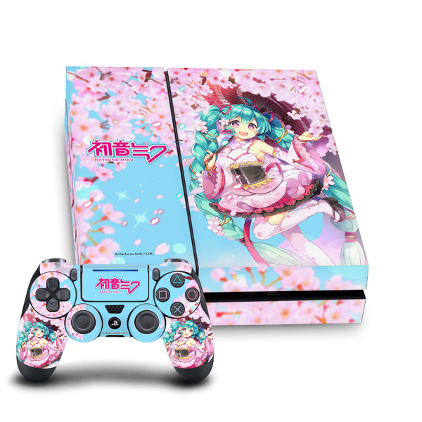 Hatsune Miku Graphics Sakura Vinyl Sticker Skin Decal Cover for Sony PS4 Console & Controller