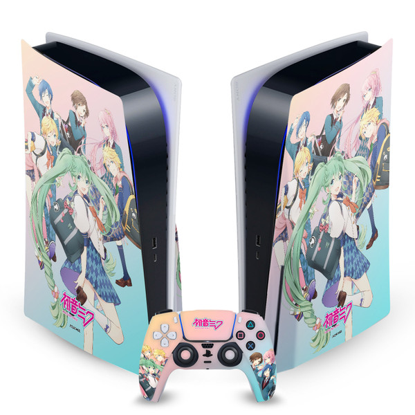 Hatsune Miku Graphics High School Vinyl Sticker Skin Decal Cover for Sony PS5 Disc Edition Bundle