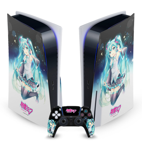 Hatsune Miku Graphics Night Sky Vinyl Sticker Skin Decal Cover for Sony PS5 Disc Edition Bundle