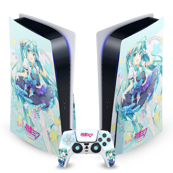 Hatsune Miku Graphics Stars And Rainbow Vinyl Sticker Skin Decal Cover for Sony PS5 Disc Edition Bundle