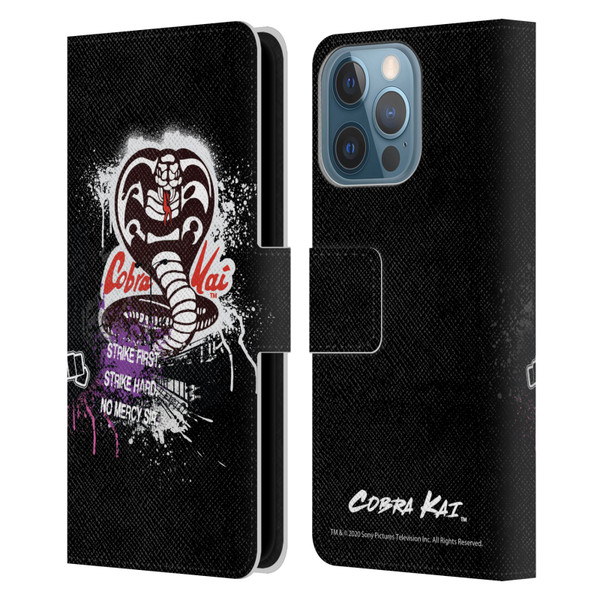 Cobra Kai Composed Art No Mercy Logo Leather Book Wallet Case Cover For Apple iPhone 13 Pro