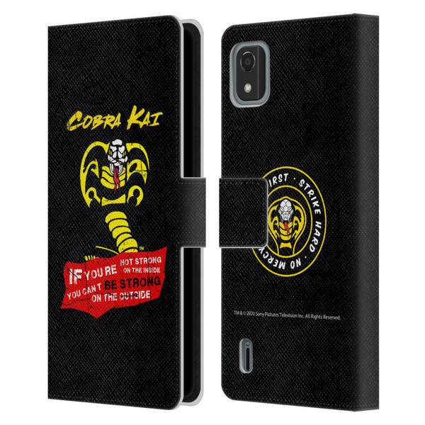 Cobra Kai Composed Art Be Strong Logo Leather Book Wallet Case Cover For Nokia C2 2nd Edition