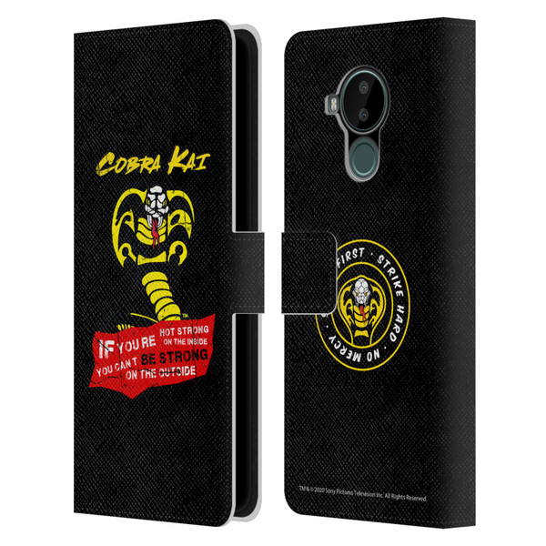 Cobra Kai Composed Art Be Strong Logo Leather Book Wallet Case Cover For Nokia C30